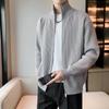 Suéter de Cuello Alto con Cremallera Abrigo Marca de Moda para Hombre Primavera y Otoño Estilo Coreano Suéter Tejido Ropa Exterior Cárdigan con Clip Moderno y Guapo