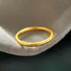 Anel de luxo leve banhado a ouro estilo chinês com gravação do caractere "Fu", novo anel fino banhado a ouro estilo chinês com design "Cem Bênçãos" para mulheres