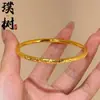 Pulseira Banhada a Ouro Real 3mm Gelo Triturado para Mulheres, Pulseira Lisa de Ouro de Alta Qualidade, Pulseira na Cor Dourada, Joias Douradas de Areia