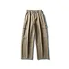 Yidao Vintage 26 Primavera Novo Japonês Retro Cor Sólida Bolso com Zíper Design Solto Reto Casual Calça Cargo