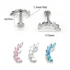 Brincos de Argola Europeus e Americanos Transfronteiriços em Liga de Titânio F136 com Zircônia Marquise Cruzada, Piercings de Lábio, Piercings de Orelha, Joias para Piercing Atacado