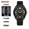 Sanda Carcasa Transparente Nuevo Reloj para Niños Reloj para Hombre de Esfera Grande Colorido Luminoso Resistente al Agua Reloj de Cuarzo para Examen para Mujeres