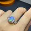 Anillo de Ópalo Naturalmente Puro Súper Hermoso, Hecho a Mano con Materiales Cuidadosamente Seleccionados, Hermoso Color, Buen Cristal, Lleno de Fuego, Piedra Principal 8X10
