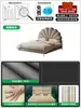 Cama Pétalo Francés Estilo Crema Cama Colgante Dormitorio Principal Cama para Niñas Cama de Princesa Dormitorio de Niñas Cama de Tela Moderna Simple