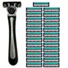 Barbeador de 3 lâminas para homens, barbeador manual que se adapta aos contornos faciais para um barbear suave e rente, atacado