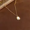 Colar de Pérola de Leite Espesso Banhado a Ouro 18K Estilo Levemente Luxuoso para Mulheres, Corrente de Clavícula com Zircônia Moda Coreana para o Dia a Dia, Corrente de Suéter de Alta Qualidade