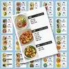 108 Pegatinas de Tres Comidas Reductoras de Grasa, Combinación Nutricional Saludable de Tres Comidas Bajas en Calorías, Pegatinas Decorativas DIY Saludables Reductoras de Grasa, Impermeables