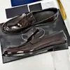 Zapatos de Piel de Lujo para Hombre Mocasines Charol Piel de Vaca Lisa Sin Cordones Zapatos Casuales de Negocios Zapatos de Vestir Punta Redonda