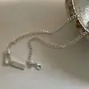 Colar Geométrico de Camada Dupla Estilo Simples em Prata Esterlina S925 para Mulheres Nicho Luxo Acessível Versátil Corrente para Clavícula Novos Acessórios