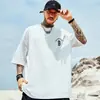 2026 Verão Novo Casual Versátil Solto Tendência Marca Esportiva Gola Redonda Estampa de Letras Casual Manga Curta Camiseta para Adolescentes