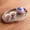 Juego de Té de Viaje Morado Degradado para Una Persona, Taza de Té de Cerámica, Juego de Tetera, Lámpara de Conejo de Jade Tallada Pintada a Mano, Taza Rápida