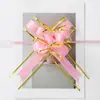Guirnalda de Cinta Color Sólido Tul Borde Dorado Tinta Flor Tirada a Mano Decoración de Fiesta Boda Habitación Coche de Boda Escalera Lazo