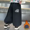 Pantalones de una pieza de terciopelo con forro polar para niño 2026 Nuevos elegantes para bebé Otoño/Invierno Pantalones de chándal Engrosados Pantalones largos Joggers para niños