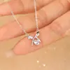 Colar Coração Laço em Prata de Lei S925 Feminino Luxo Acessível Versátil Cravejado com Zircônia Design Simples de Nicho Corrente para Clavícula Tendência