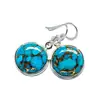 Amazon ebay nova moda retro Prata Tailandesa Dragão Azul Cristal Europeu e Americano turquesa azul brincos brincos redondos