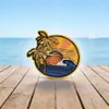 Insignia Redonda de Tela con Bordado Plano de Patrón de Pico de Montaña para Exteriores Parche Adhesivo Etiqueta Personalización Accesorios para Ropa