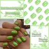 Unhas Vestíveis de Cor Sólida Verde Menta Transfronteiriças Europeias e Americanas, Estilo Fresco, Formato Quadrado Médio, Peças de Unhas Vestíveis Destacáveis