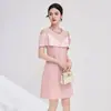 2413508-2024 Verano Nanyou Industria Pesada Broca para Uñas Socialité Elegante Vestido de Mujer sin Hombros Nuevo para Mujer