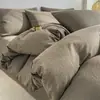 Conjunto de Roupa de Cama Jacquard de Luxo Leve em Gaze de Três Camadas 100% Algodão Quatro Peças, Capa de Edredom de Algodão Puro de Alta Qualidade, Lençol Confortável para Dormir, Roupa de Cama de Alta Qualidade
