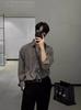 Camisa de manga larga de seda de hielo para hombre, estilo coreano, primavera y verano, estilo Hong Kong, estilo japonés, holgada, talla grande, drapeada, sin planchado, antiarrugas, moderna.