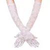 Guantes Largos de Encaje para Mujer, Elegantes y Sexy, Delgados, Transpirables, Mangas de Protección Solar para Novias y Vestidos de Boda