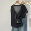 Camiseta Blanca de Manga Corta con Cuello en V y Copos de Nieve de Algodón y Lino para Mujer, Superventas Europeo, Nuevo Estilo Verano 2026, Ligeramente Transparente, Top Caliente de Deseo Puro para Chica
