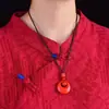 Mineral Crudo Cinabrio Cierre de Princesa Colgante de Cuentas Arena Roja Imperial Año del Zodiaco Collar para Hombres y Mujeres Joyería de Regalo Venta al por Mayor