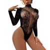 Lingerie Sexy Pijamas Sexy Malha Mangas Compridas Malha Oca Cinta-liga Sem Costas Perspectiva Biquíni Vestido de Três Pontos
