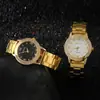 GT guote transfronterizo animado Dorado Doble Fila Diamante reloj de mujer moda Caja de Diamante casual pareja reloj de cuarzo