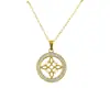 Collar Colgante Redondo Hueco de Lujo Ligero para Mujer, Cadena para Clavícula de Acero Inoxidable, Joyería Versátil de Gama Alta, Nuevo Modelo Transfronterizo