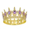 Novia Transfronteriza Europea y Americana Corona Redonda Tocados Barrocos Pedrería de Colores Accesorios para el Cabello Temperamento Noble Reina Corona de Círculo Completo