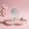 Espejo de Escritorio de Plástico, Espejo de Maquillaje, Giratorio, Un Lado Alta Definición, Un Lado Aumentador, Espejo de Tocador de Doble Cara para Uso en Dormitorio y Hogar
