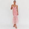 Europa y los Estados Unidos en el comercio exterior primavera y verano sexy vestido de tiras de costura moda chica caliente ajustado cadera vestido de mujer