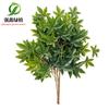 Dongguan planta verde artificial Árbol grande rama plana Hoja Naranja Hoja de Arce Higuera Francesa hoja de té hoja de plástico
