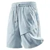 Pantalones Cortos de Trabajo Transfronterizos para Hombre, Nuevo Estilo Veraniego, Pantalones Rectos Holgados de Cinco Puntos, Pantalones de Longitud Media Transpirables de Secado Rápido Deportivos de Moda