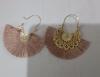 Pendientes étnicos con borlas, retro, exagerados, con diseño de encaje en abanico, pendientes transfronterizos, pendientes populares al por mayor
