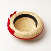 Chapéu de Palha Infantil Novo de Primavera e Verão com Decoração de Laço, Chapéu de Palha de Cúpula Encaracolada, Chapéu de Palha Protetor Solar para Férias ao Ar Livre