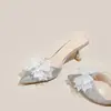 Vestido de Verano Plata Pedrería Tacón Fino Zapatillas Baotou Para Mujer Hermosas Talla Grande Zapatillas de Tacón Alto Sandalias para Pies que No se Cansan