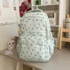 Mochila estilo coreano, ambiente perezoso y fresco, con textura gris jaspeado y estampado de estrellas, para estudiantes de secundaria y preparatoria, con correas anchas para los hombros
