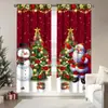 Cortinas com Estampa Digital de Cena de Neve Quente de Natal Transfronteiriça Decoração de Janela de Casa Cozinha Café Cortinas de Janela