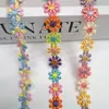 Suministro Listo de Encaje Bordado Soluble en Agua de 1.2 cm, Girasoles Coloridos, Ropa para Niños, Textiles para el Hogar, Accesorios para el Cabello, Accesorios de Manualidades