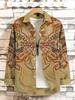 Camisa de Manga Larga de Verano Fina Vintage Lar para Hombre Estilo Coreano Estampado Creativo de Flor de Ciruelo Manga Larga Holgada Elegante
