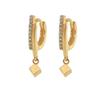 Exquisitos pendientes de lujo con incrustaciones de diamantes, ligeros y elegantes, con hebilla de plata 925 para mujer, elegantes y distintivos, con forma cuadrada, de alta gama para mujer.