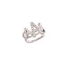 Clip para la Oreja Estrella Distintiva Mismos Agujeros en la Oreja Aretes Trendy Spice Hip-Hop Doble Capa Diamante Completo Clip para la Oreja Letra A