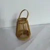 Lámpara de Exterior Tejida de Mimbre Imitación Coreana, Pantalla para Lámpara de Exterior Alimentada por Energía Solar, Lámpara para Patio, B&B, Jardín