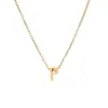 Collar con colgante pequeño de moda 26 letras inglesas acero de titanio oro de 18k cadena de clavícula simple versátil sin decoloración venta al por mayor