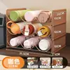 Prateleira de armazenamento para taças de vinho para uso doméstico, prateleira de exposição em camadas e empilhável para garrafas térmicas e xícaras de café, multicamadas com drenagem