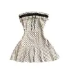 Vestido de Verano 2026 de Lunares sin Tirantes Pullover para Mujer Ajustado Bodycon Corto Estilo Sexy Hot Girl sin Mangas