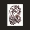Pegatinas de Tatuaje para Brazo Cabeza de Lobo Águila Peces Ricos Qinglong Geisha Flor Grande