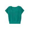 Evertrue 2024 Verão Estilo K Nova Camiseta de Cor Pura Feminina Solta Manga Curta Linho Gola Quadrada Top 65308